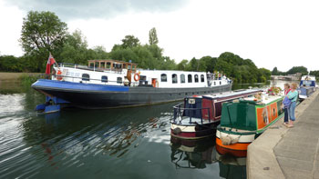 Dutch barge dwarf us at Hampton Court