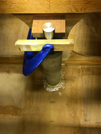 Rudder post bonded in